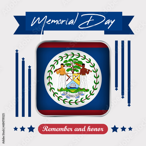 Belize Memorial Day Vector Illustration