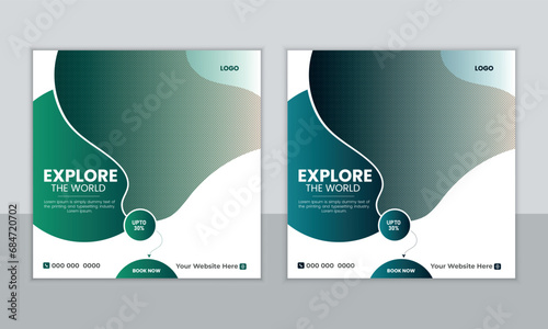 travel and tourism instagram post or social media post design template
