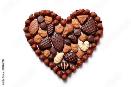 Heart shaped chocolate candies © AI Exclusive 
