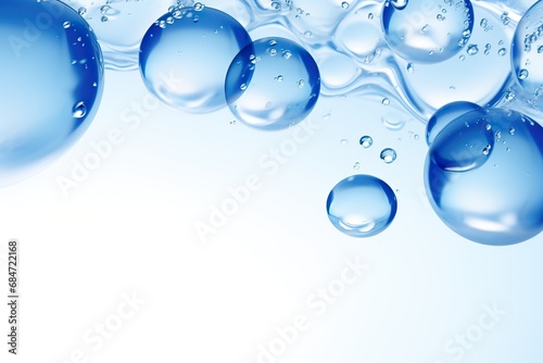 Crystal-clear water bubbles, refreshment and rejuvenation, wellness and cosmetics industry advertising.