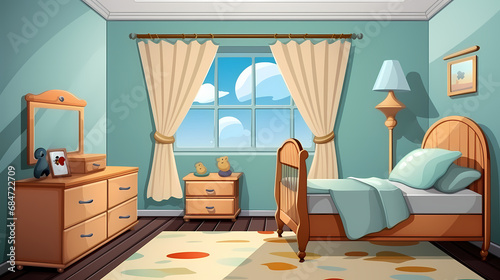 Cozy interior bedroom with ...