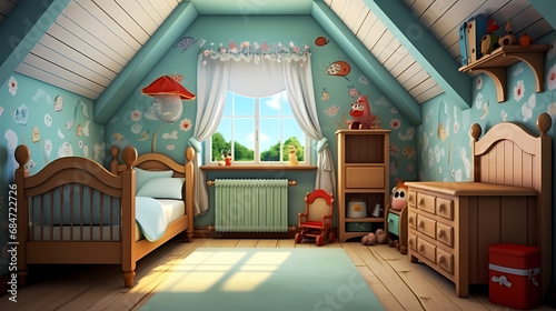 Cozy interior bedroom with ...