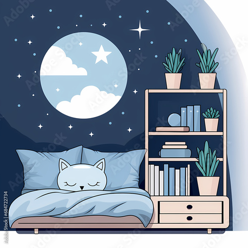 Cozy interior bedroom with ...
