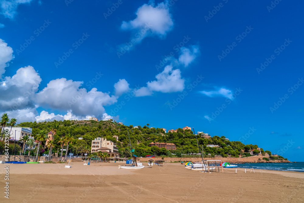 Benicassim Spain Voramar beach Costa del Azahar in summer popular Spanish tourist destination