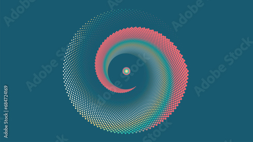 Abstract spiral spinning logotype vortex background.