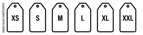 Size label icon set simple design