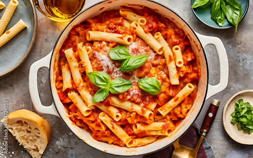 Capture the essence of Baked Ziti in a mouthwatering food photography shot Generative AI