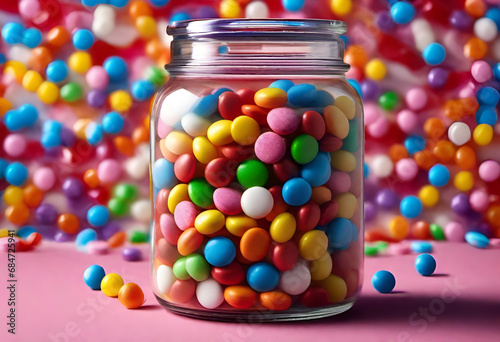 jar full of candy in minimal style
