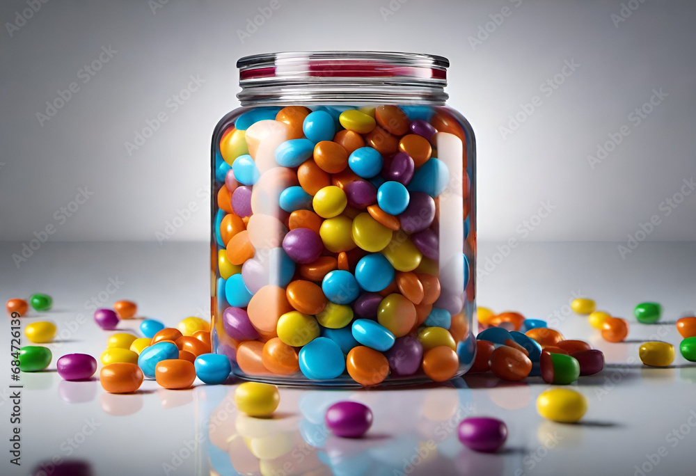 jar full of candy in minimal style jar full of candy in minimal style