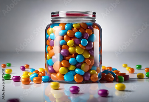 jar full of candy in minimal style