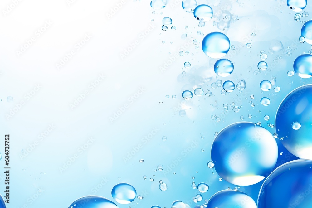 Crystal-clear water bubbles, refreshment and rejuvenation, wellness and cosmetics industry advertising.