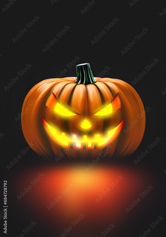Carved halloween jack-o'-lantern pumpkin illustration. Dark background. Carved halloween jack-o'-lantern pumpkin illustration. Dark background.