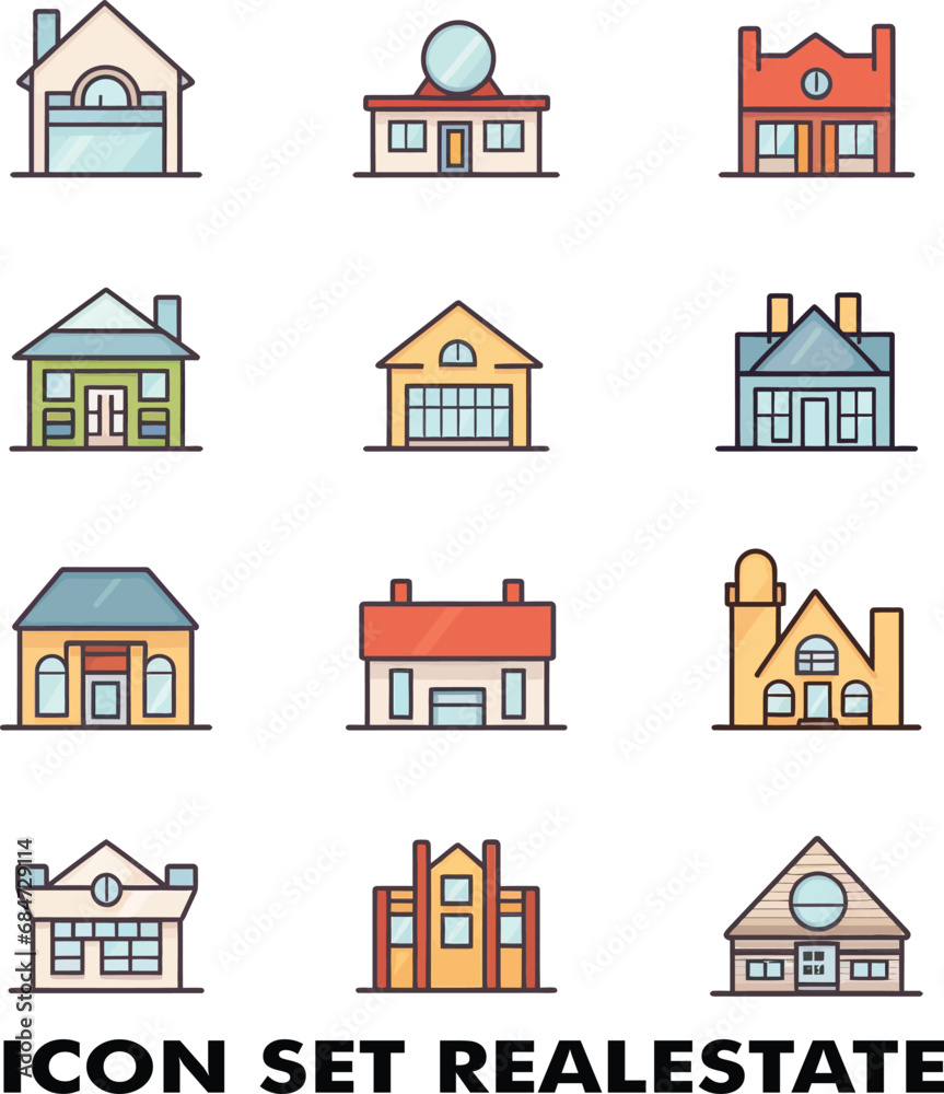 icon set real estate vector illustration