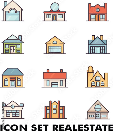 icon set real estate vector illustration