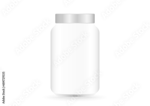 Transparent Glass Jar. Vector Illustration Isolated on White Background. 