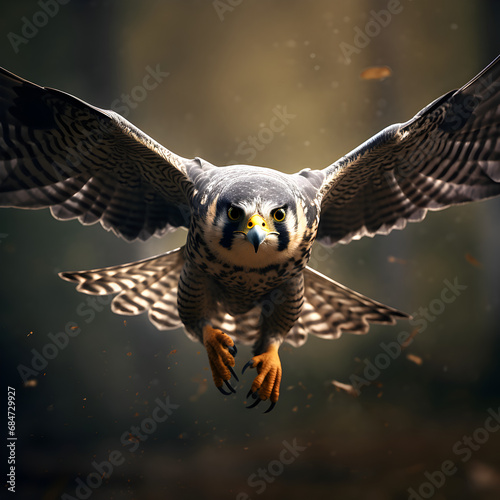 The Peregrine Falcon flying at top speed. The fastest animal in the world. 