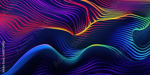 colorful growing in random directions neon lines background wallpaper.