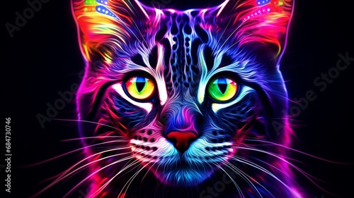 Aidi animal neon Color AI Generated pictures