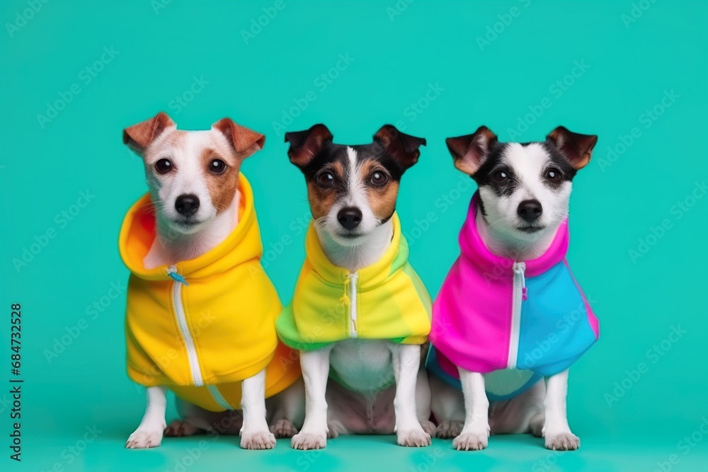 Playful pups on a colorful backdrop