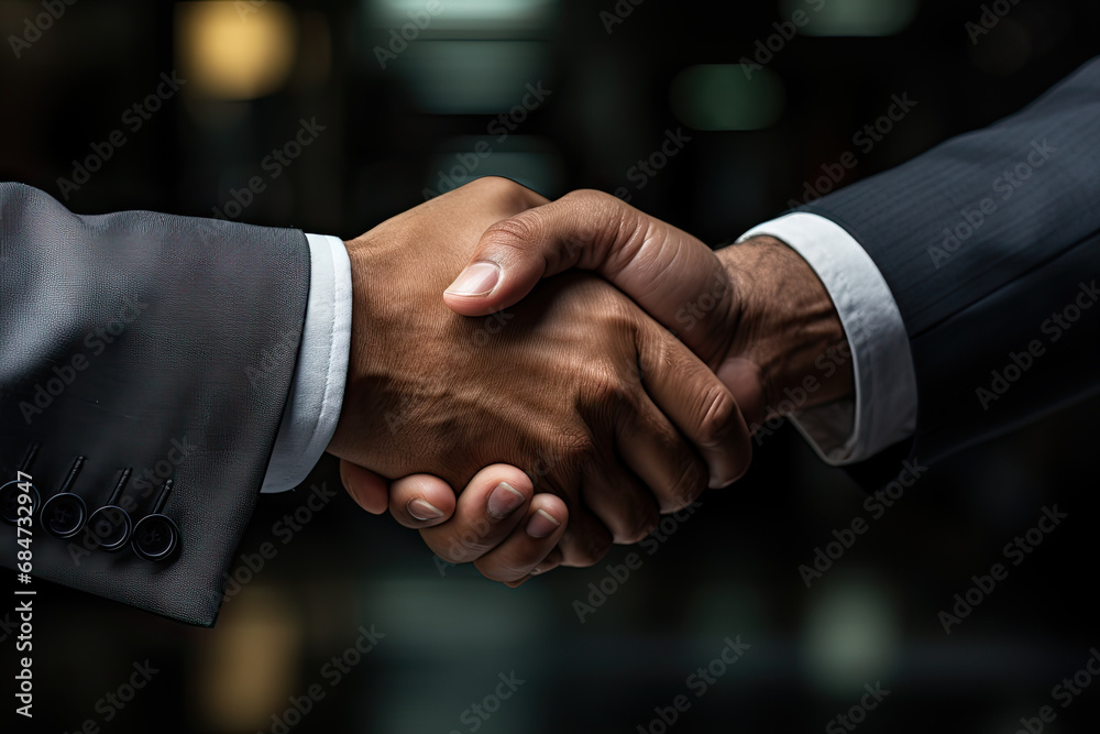 A close up of two people shaking hands