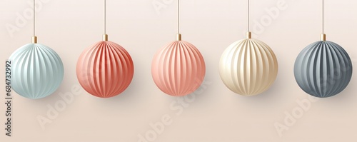 Christmas decorative glass balls for christmas tree, christmas greeting card panorama. Generative Ai
