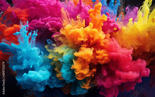 explosão de cores vibrantes 