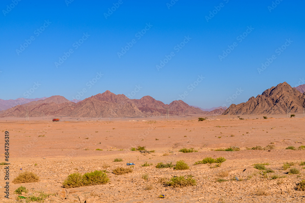 View of the mountains at Sinai peninsula in Egypt View of the mountains at Sinai peninsula in Egypt
