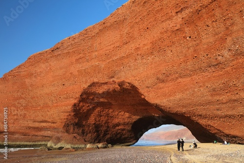 Legzira rock arch in Morocco photo