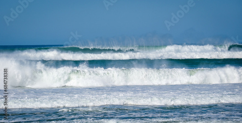 Atlantic roller tube waves on French beach © Ian