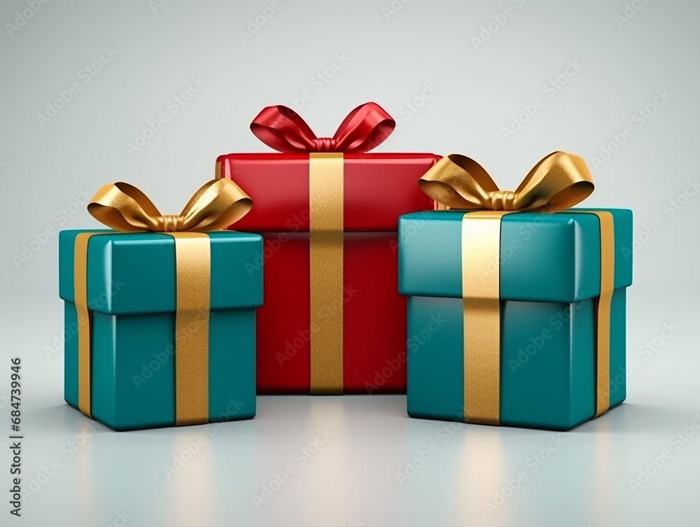 Obraz premium presentes de natal em fundo branco 