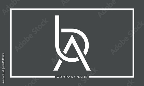 BA or AB Alphabet Letters Logo Monogram