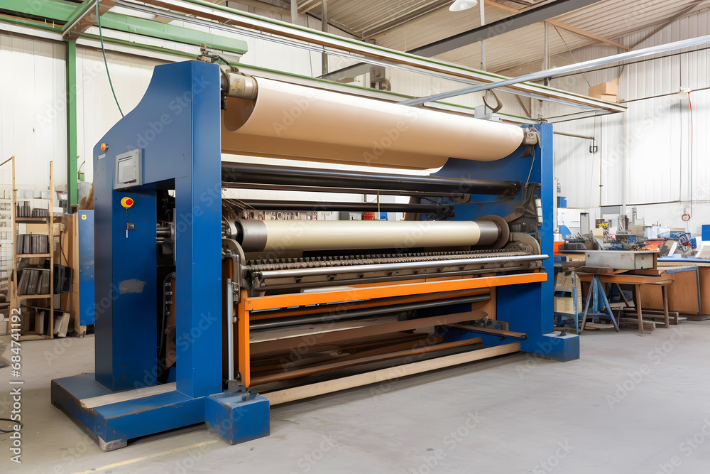 Large offset printing press or magazine running. Neural network AI generated art Large offset printing press or magazine running. Neural network AI generated art
