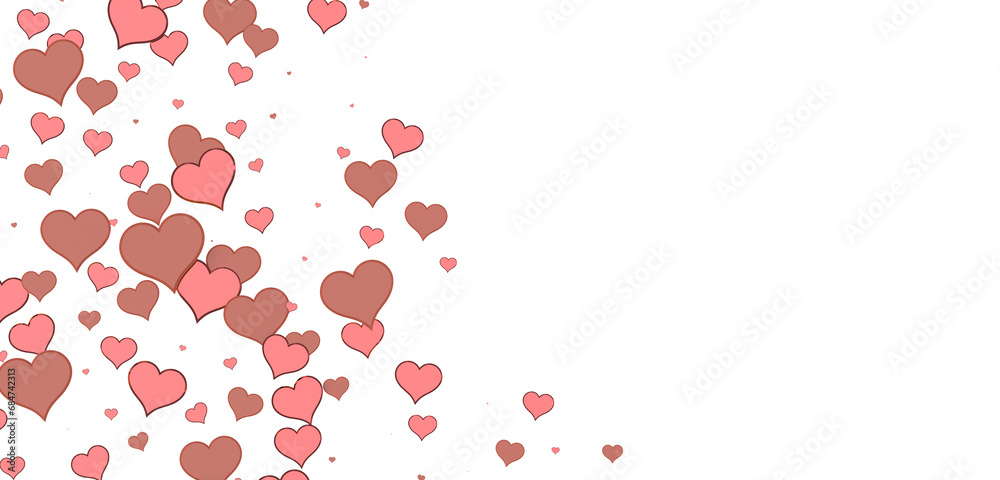 colorful flying hearts on a blue background. 3d colorful flying hearts on a blue background. 3d
