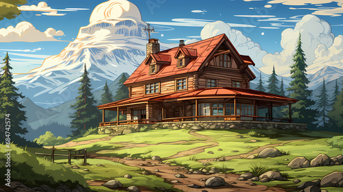 Colorful fairytale house in...