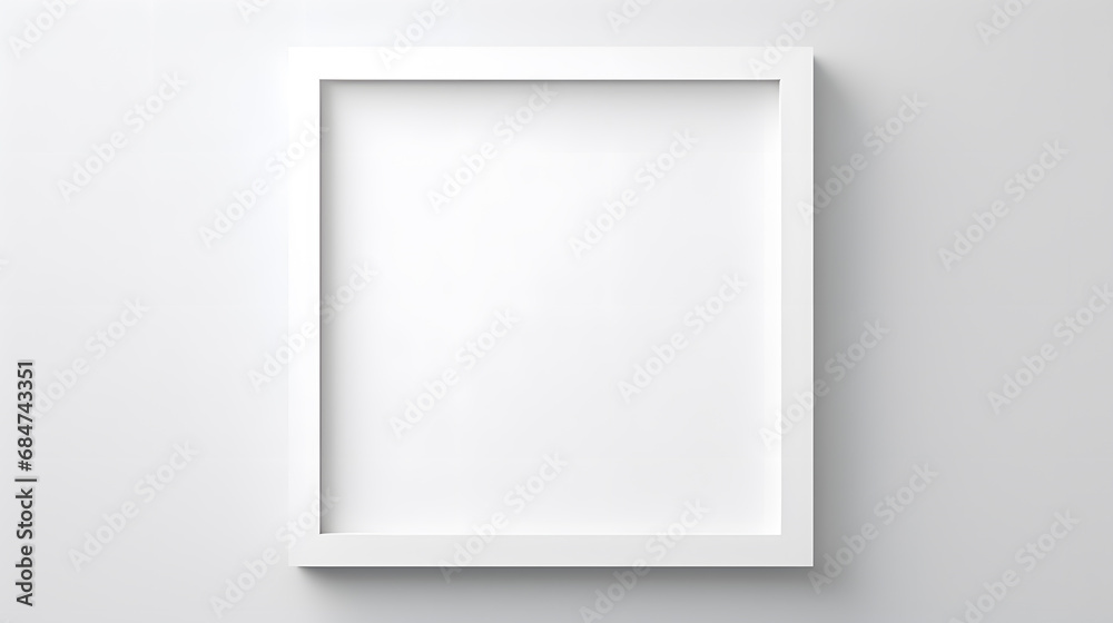 Blank white frames on the wall mockup Blank white frames on the wall mockup