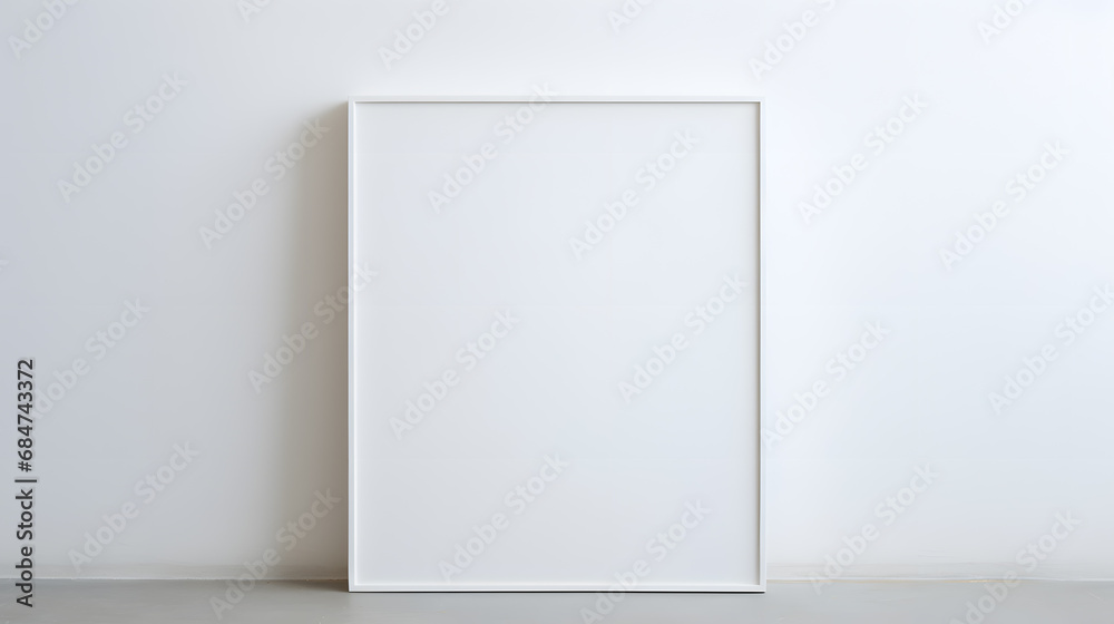 Blank white frames on the wall mockup