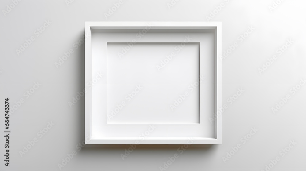 Blank white frames on the wall mockup Blank white frames on the wall mockup
