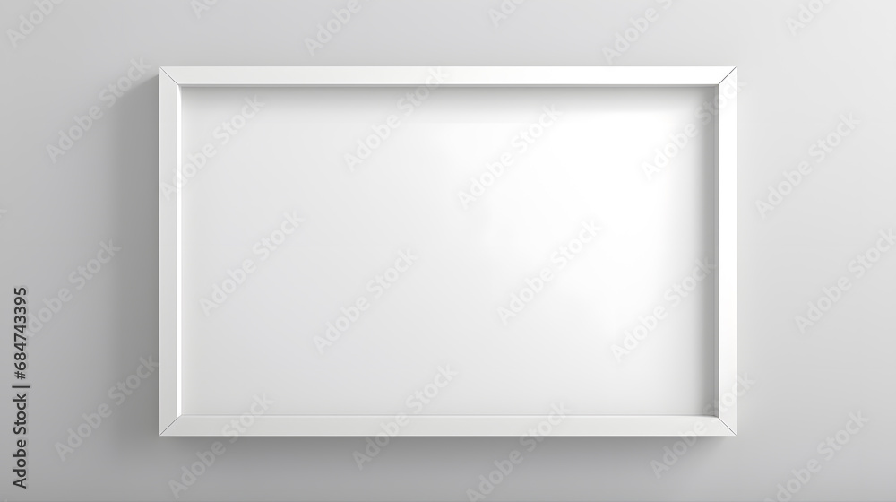 Blank white frames on the wall mockup Blank white frames on the wall mockup