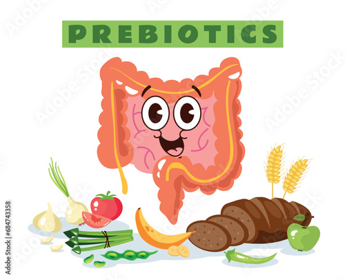 Probiotic fermented rich food vector infographics concept. Vector cartoon graphic design element illustration