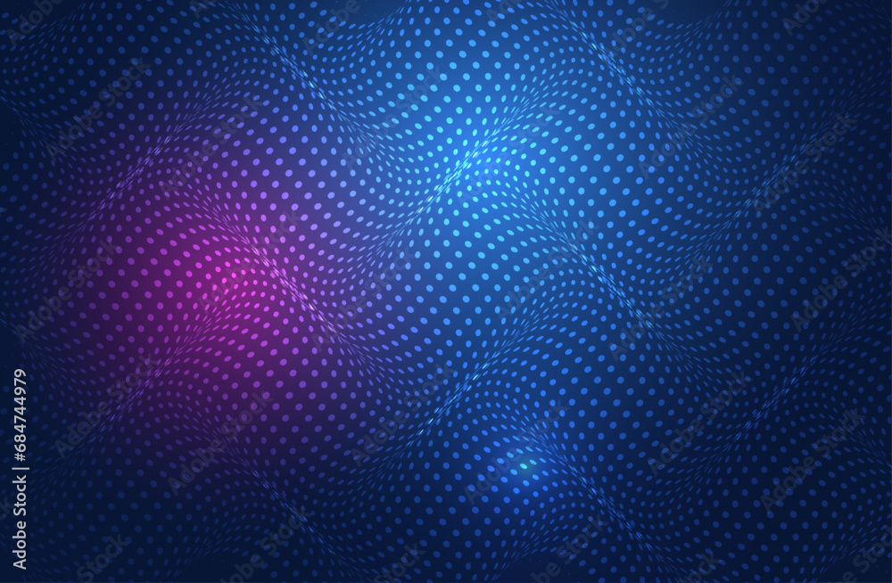 Abstract wave motion and dynamic grid line on blue background. Futuristic flow particle design for background. Consists of particles Hi-tech concept for presentation, big data, banner, flyers. Abstract wave motion and dynamic grid line on blue background. Futuristic flow particle design for background. Consists of particles Hi-tech concept for presentation, big data, banner, flyers.