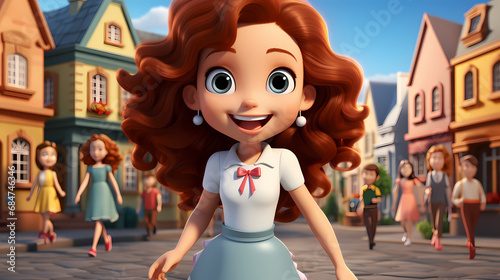 Happy laughing cute girl. B...