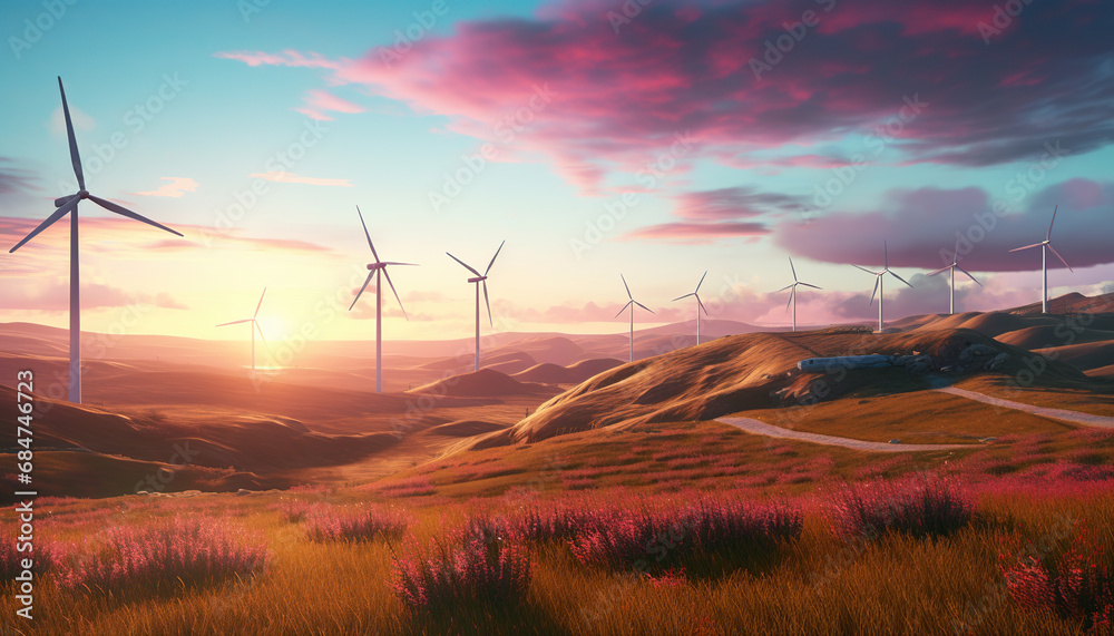 Obraz premium Wind Farm Management, Manages and maintains wind farms for energy production