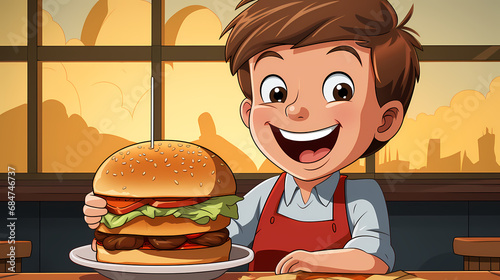 Illustration of a cartoon b...