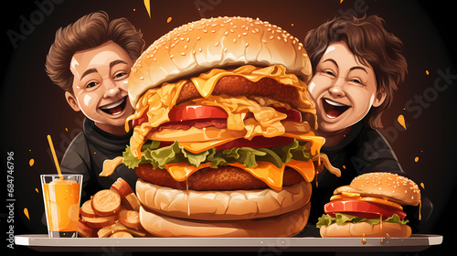 Illustration of a cartoon b...