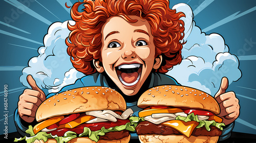 Illustration of a cartoon b...