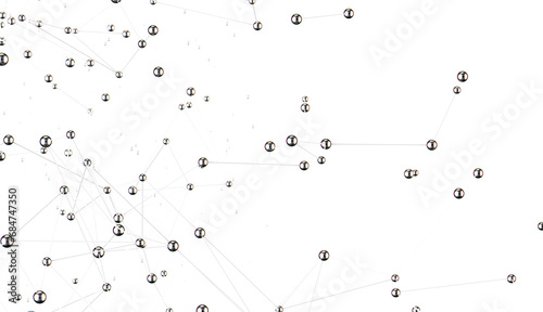 Motion of digital data flow. Communication and technology network concept with moving lines and dots