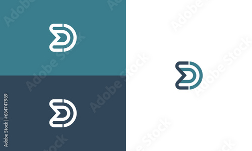 collection of initials d and e logo design vector