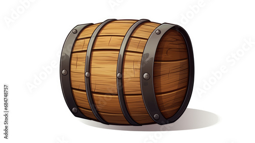 2D liquor barrel vector, white background