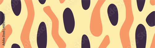 Simple background with zigzag line pattern. Minimalist abstract nature art shapes collection. Leopard Print Seamless.