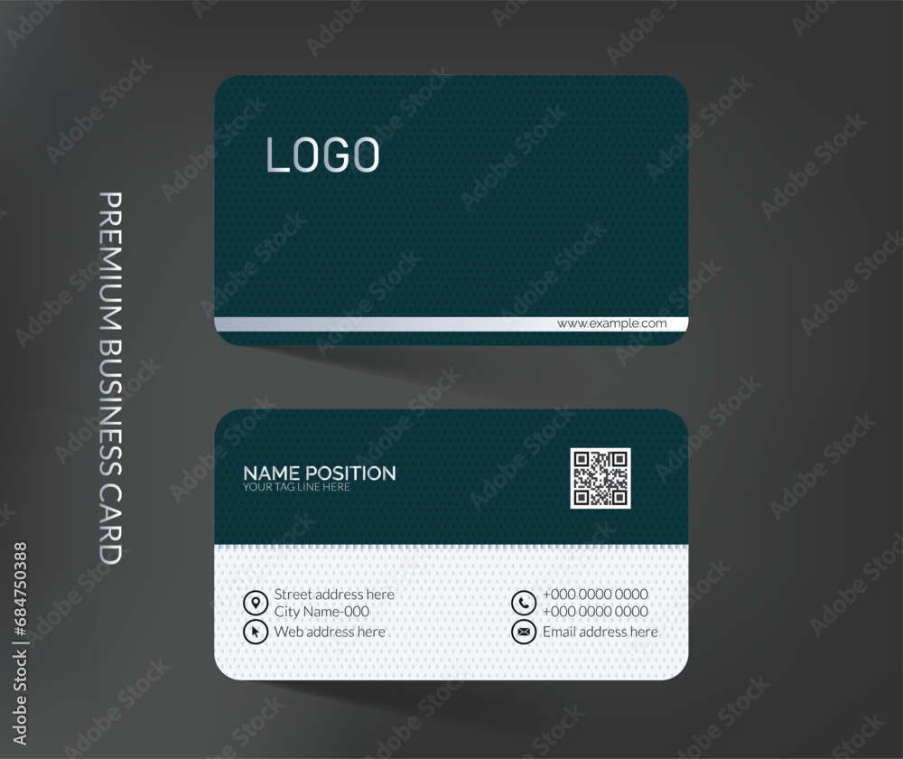 Modern blue business card layout Modern blue business card layout